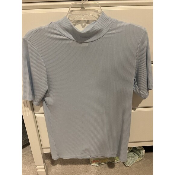 Scotch And Soda Mock Neck High Light Blue Shirt Sz L - Picture 4 of 4
